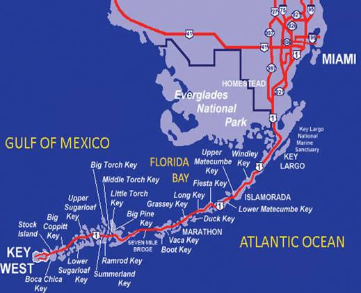 Map Of Florida And The Keys Map of Florida Keys Top Florida Keys Map For Key Largo To Key West